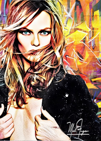 Author: Mel FUGER
Copyright: © Mel FUGER. All Rights Reserved. Vanessa Paradis Sexy Portrait Pop Graffiti